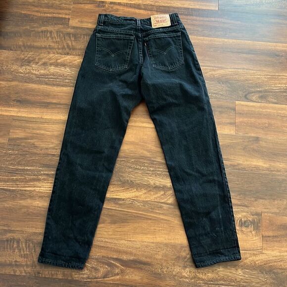 VTG Levi’s 550 Black Relaxed Fit Tapered Leg Straight Jeans size 11 juniors - Picture 4 of 4